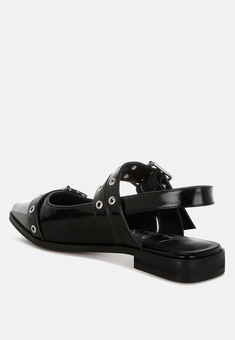 Betula Eyelets & Buckle Detail Flats-3