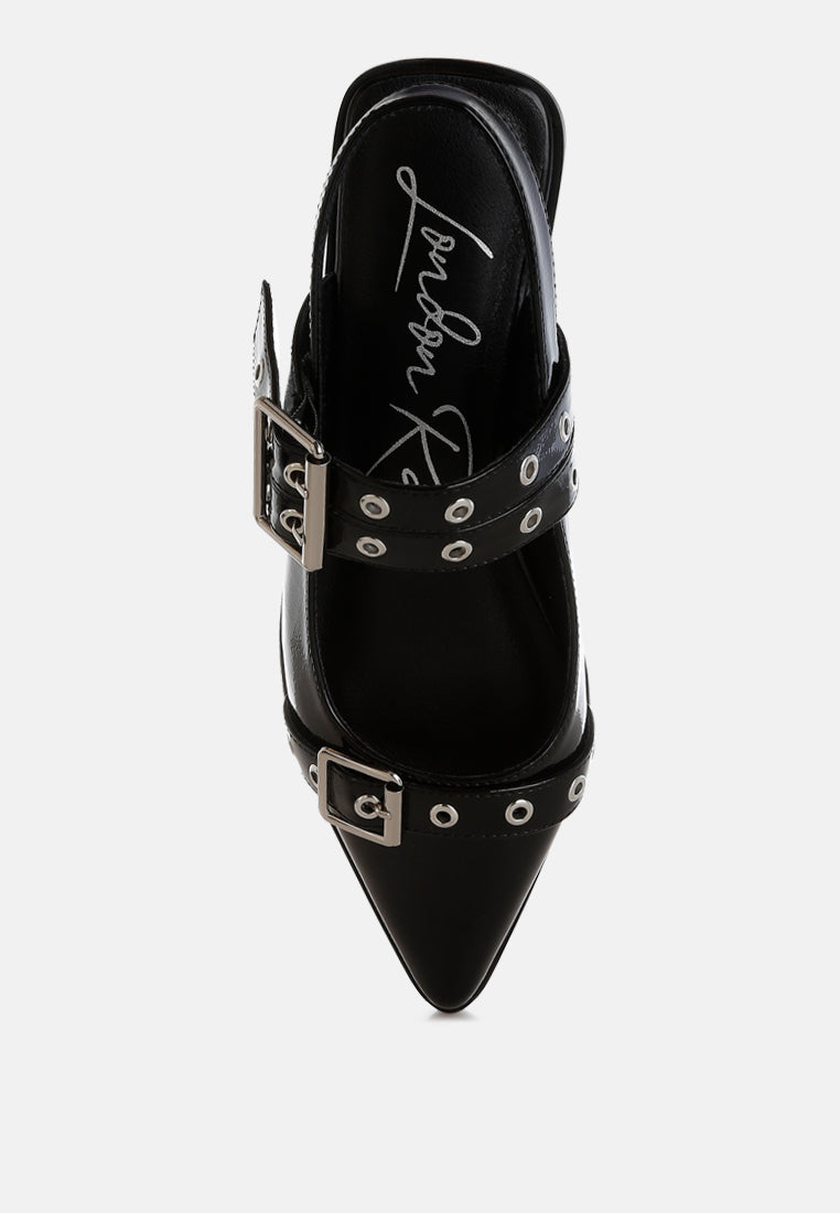 Betula Eyelets & Buckle Detail Flats-4