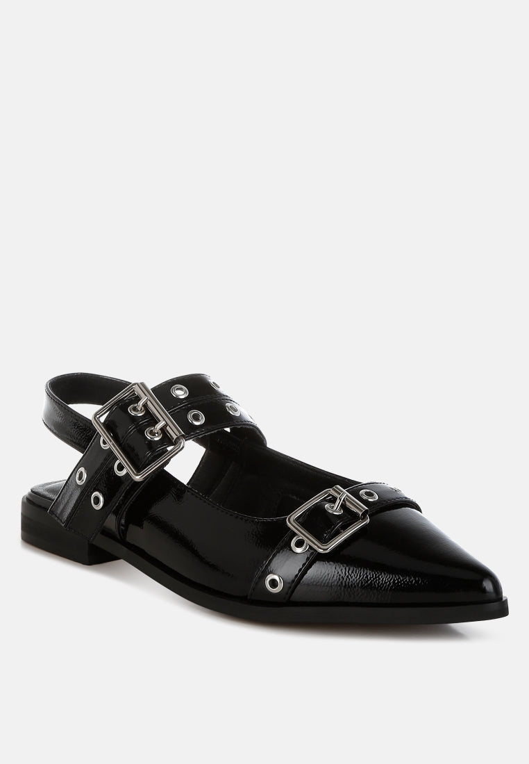 Betula Eyelets & Buckle Detail Flats-2