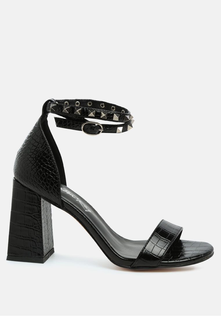 Belle Block Heeled Studded Sandals-0