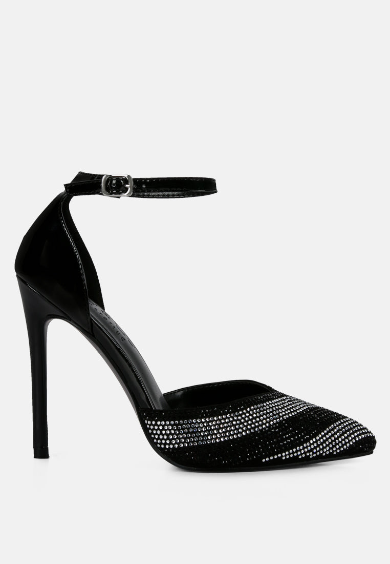 Nobles Rhinestone Patterned Stiletto Sandals-6