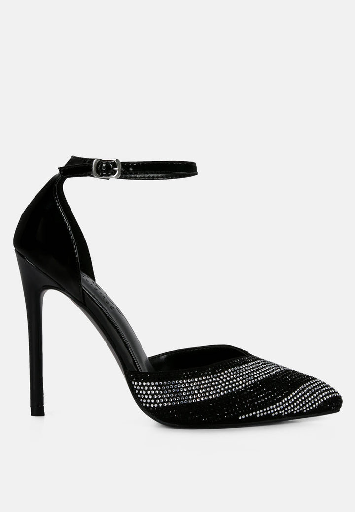 Nobles Rhinestone Patterned Stiletto Sandals-6