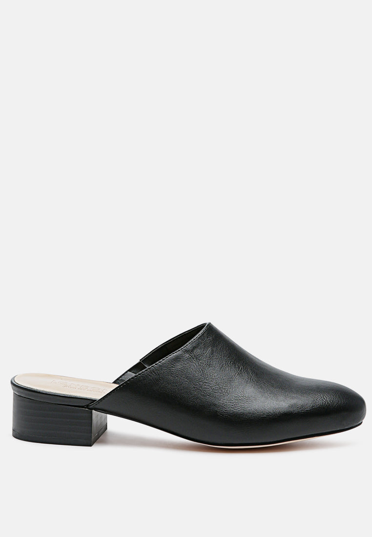 Daelia Solid Low Heel Mules-0
