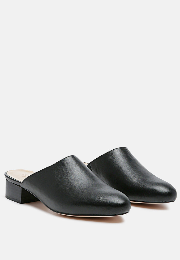 Daelia Solid Low Heel Mules-2