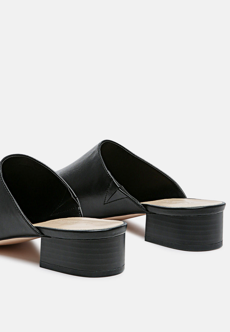 Daelia Solid Low Heel Mules-3