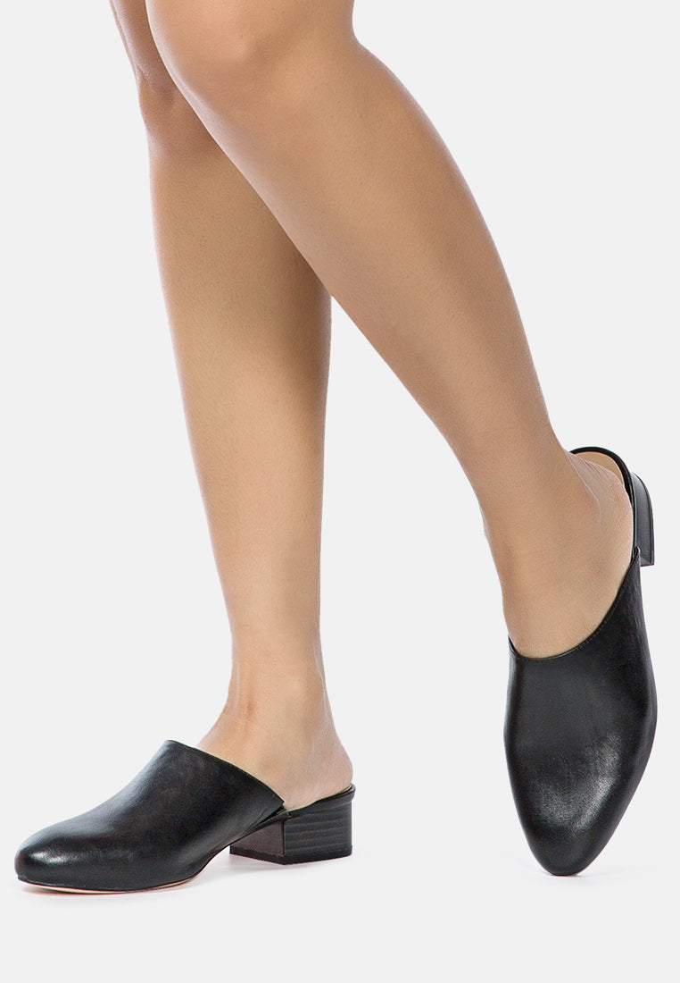 Daelia Solid Low Heel Mules-1