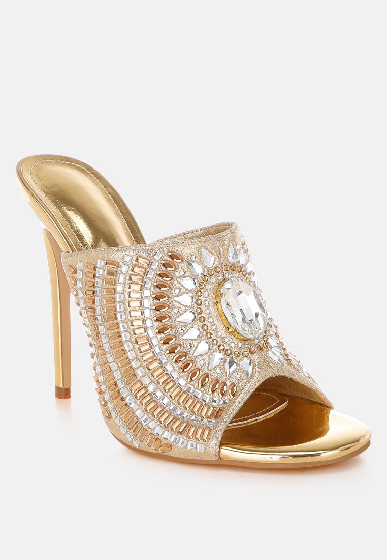 Boska Metallic Slip On Stiletto Heels-1