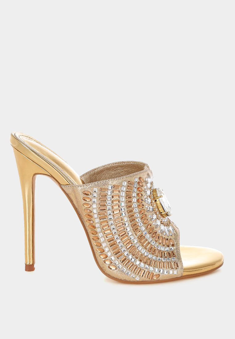 Boska Metallic Slip On Stiletto Heels-0