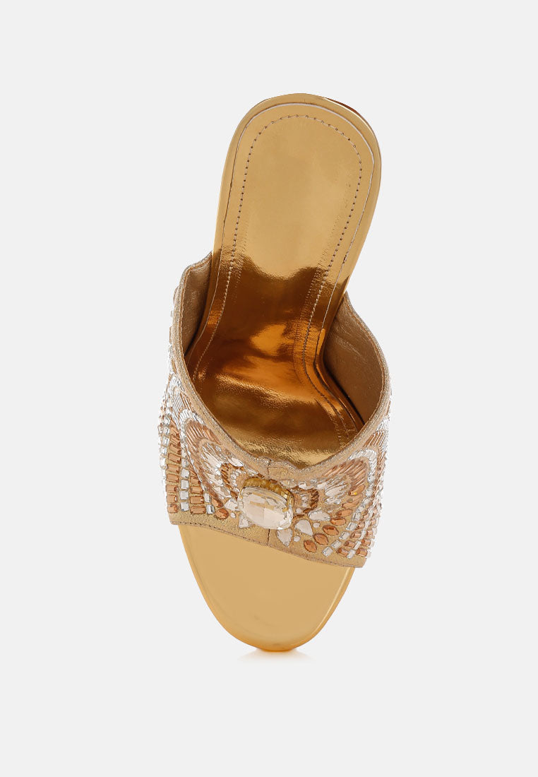 Boska Metallic Slip On Stiletto Heels-3