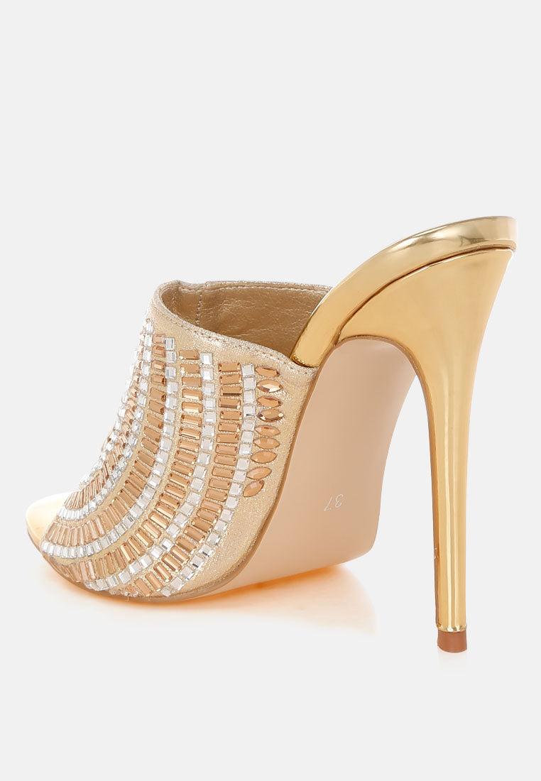 Boska Metallic Slip On Stiletto Heels-2
