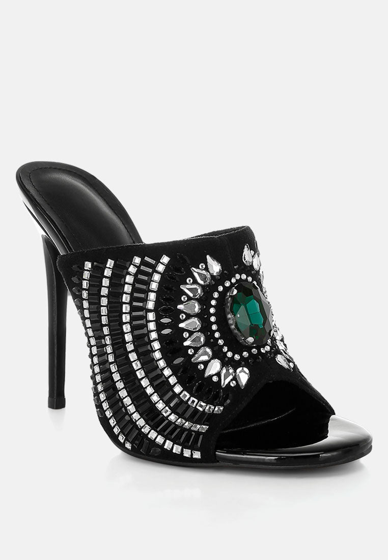 Boska Slip On Embellished Stiletto Heels-2