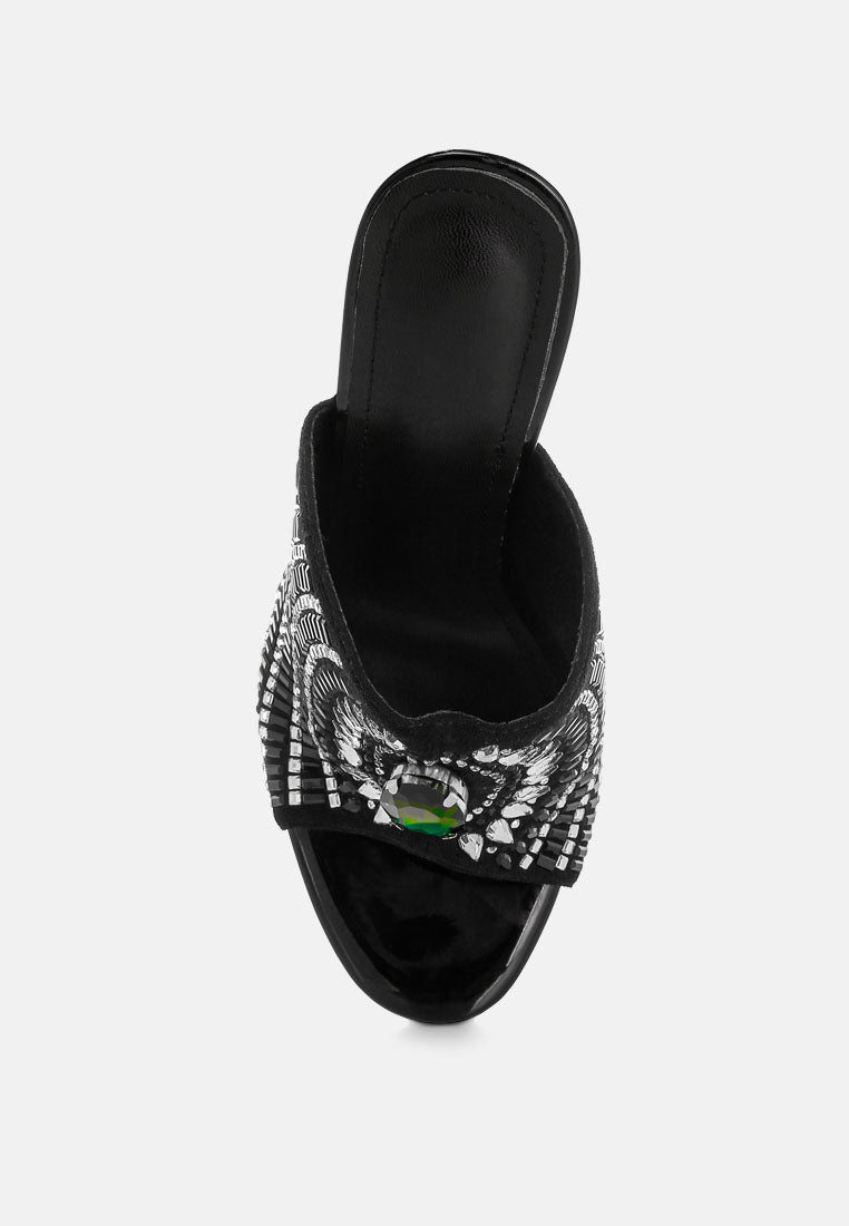 Boska Slip On Embellished Stiletto Heels-4
