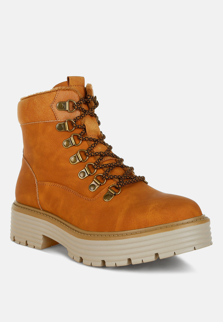 Boskoff Lace-Up Chunky Warm Ankle Boots-2