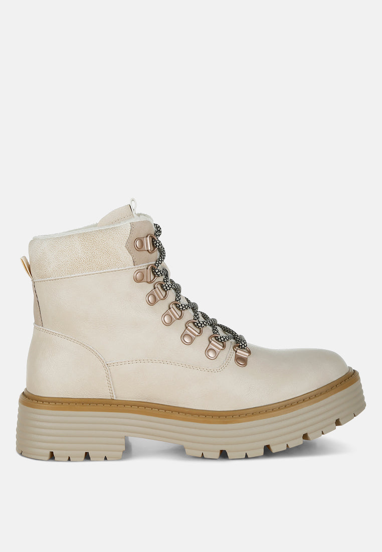 Boskoff Lace-Up Chunky Warm Ankle Boots-5