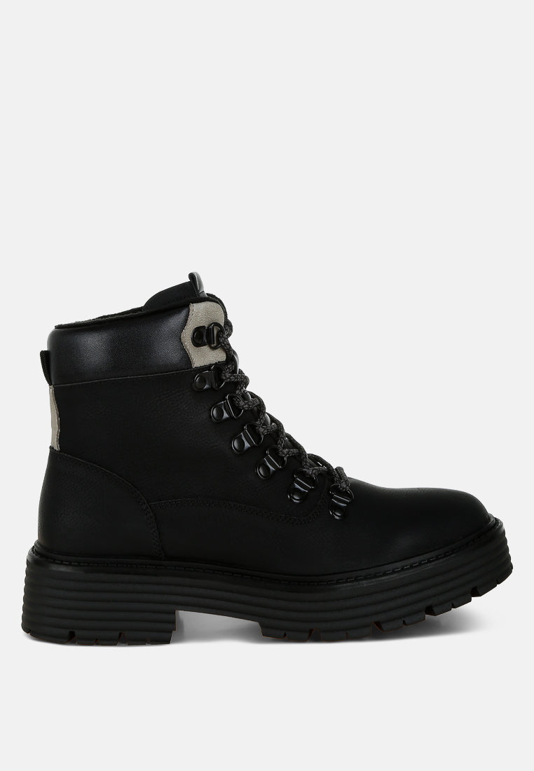 Boskoff Lace-Up Chunky Warm Ankle Boots-6
