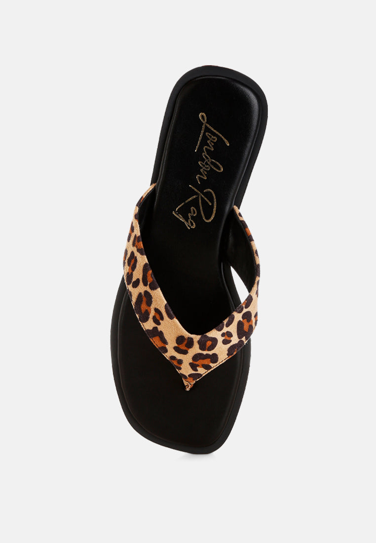 Buchi Animal Print Thong Flats-4