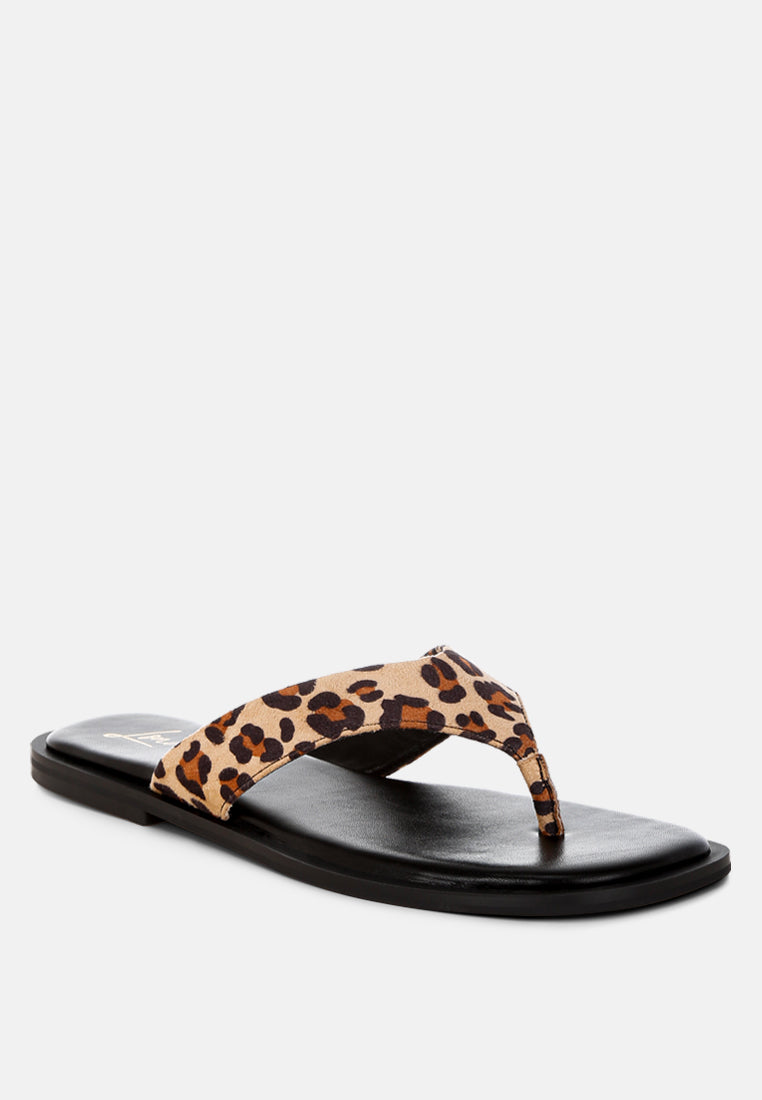 Buchi Animal Print Thong Flats-2