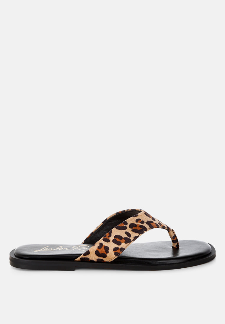 Buchi Animal Print Thong Flats-0