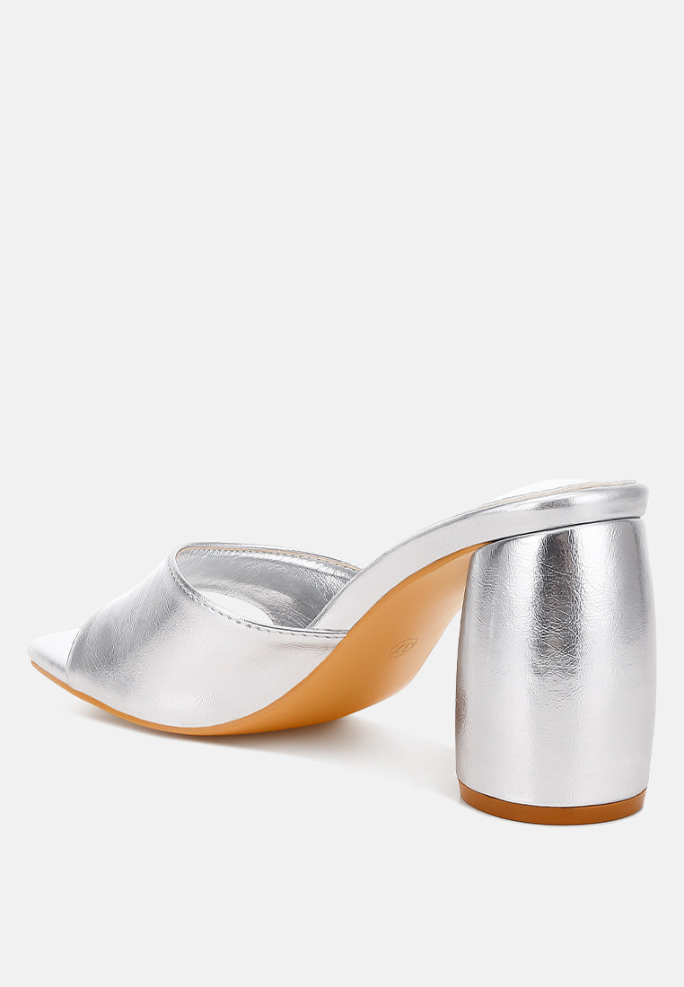 Bumblin Metallic Faux Leather Slip On Sandals-2