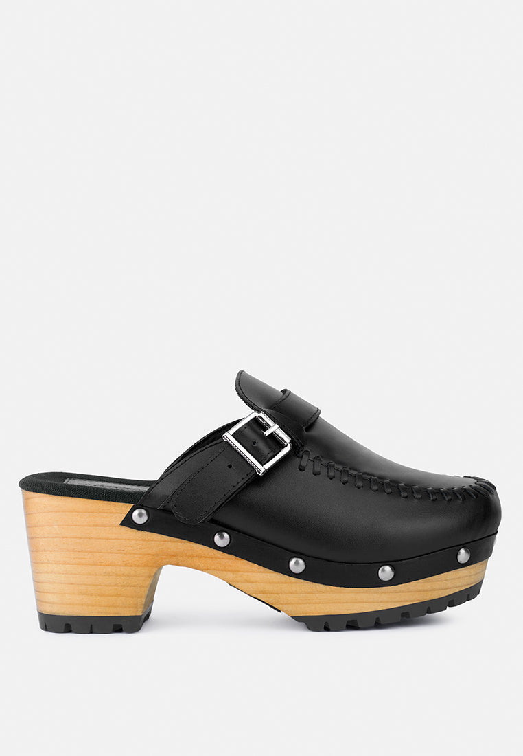 Choctav Handcrafted Leather Clogs-0