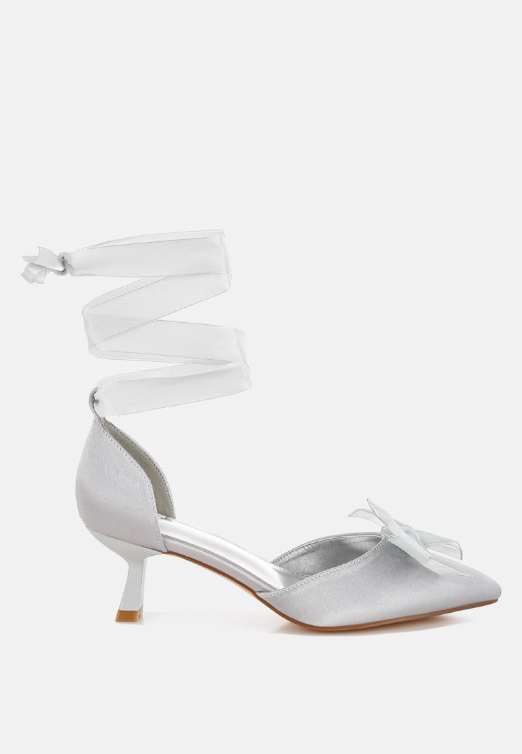 Cadell Bow Detail Satin Sandals-0