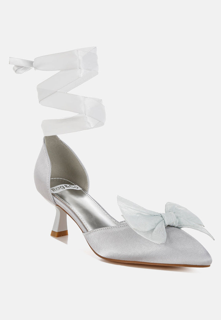 Cadell Bow Detail Satin Sandals-3