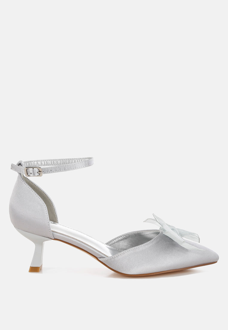 Cadell Bow Detail Satin Sandals-1