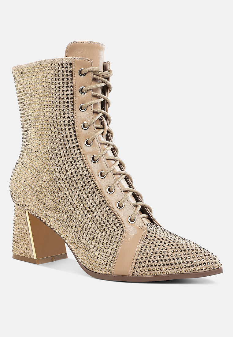 Calla Rhinestone Embellished Ankle Boots-1