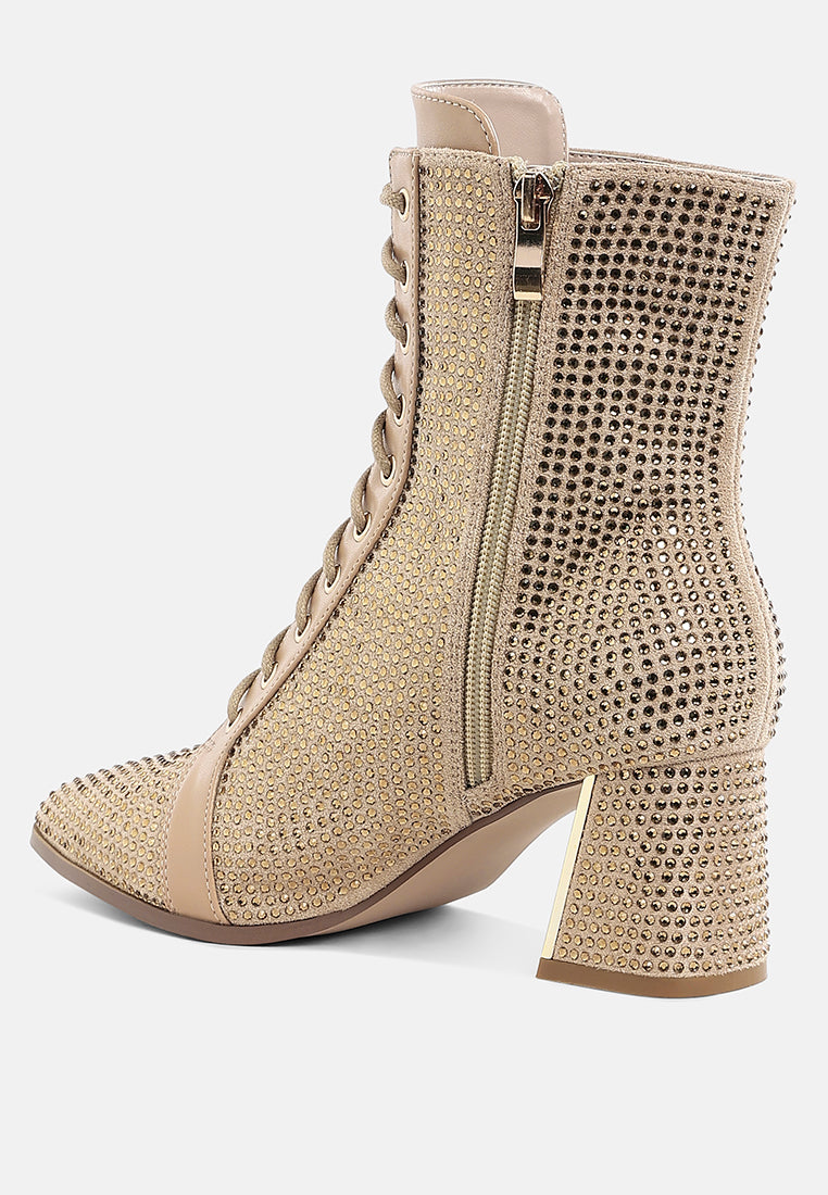 Calla Rhinestone Embellished Ankle Boots-2