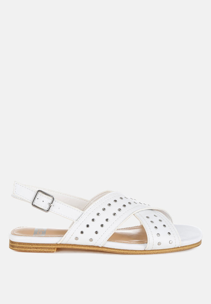 Calluna Stud Embellished Buckled Flats-0