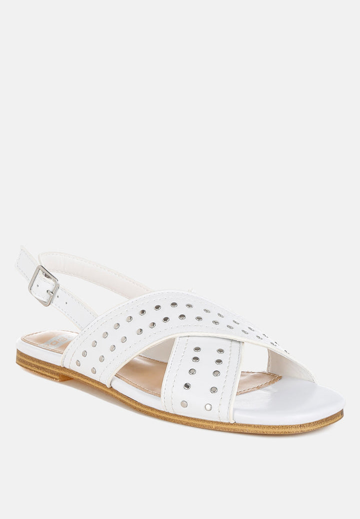 Calluna Stud Embellished Buckled Flats-2