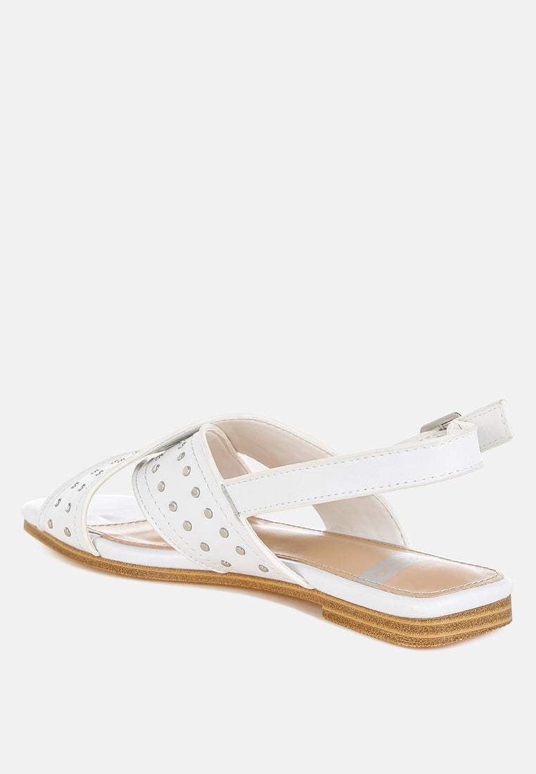Calluna Stud Embellished Buckled Flats-3
