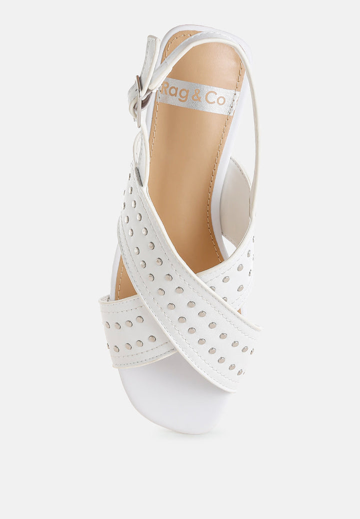 Calluna Stud Embellished Buckled Flats-4