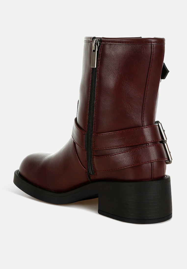 Caribou Harness Detail Biker Boots-2