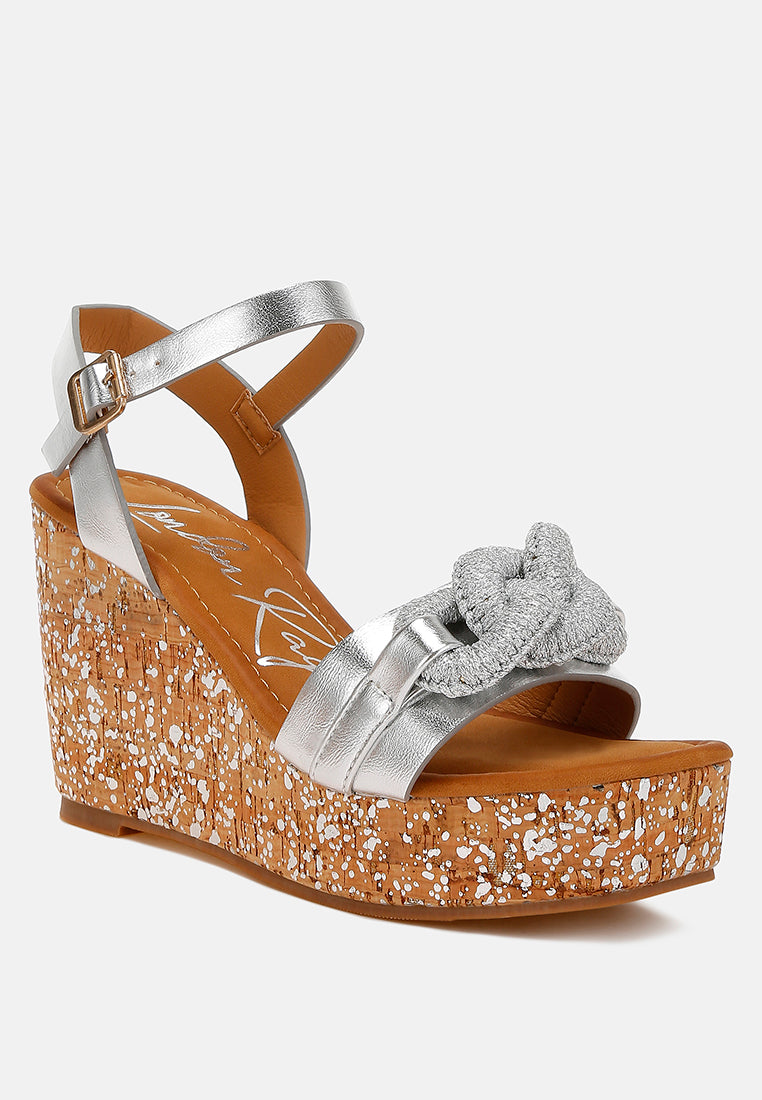 Emelda Chain Link Detail Wedge Sandals-5