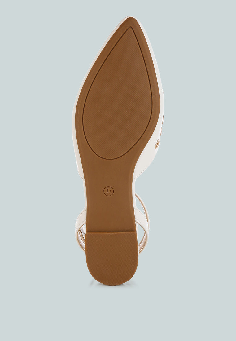 Chalcis Eyelet Detail Flat Sandals-4