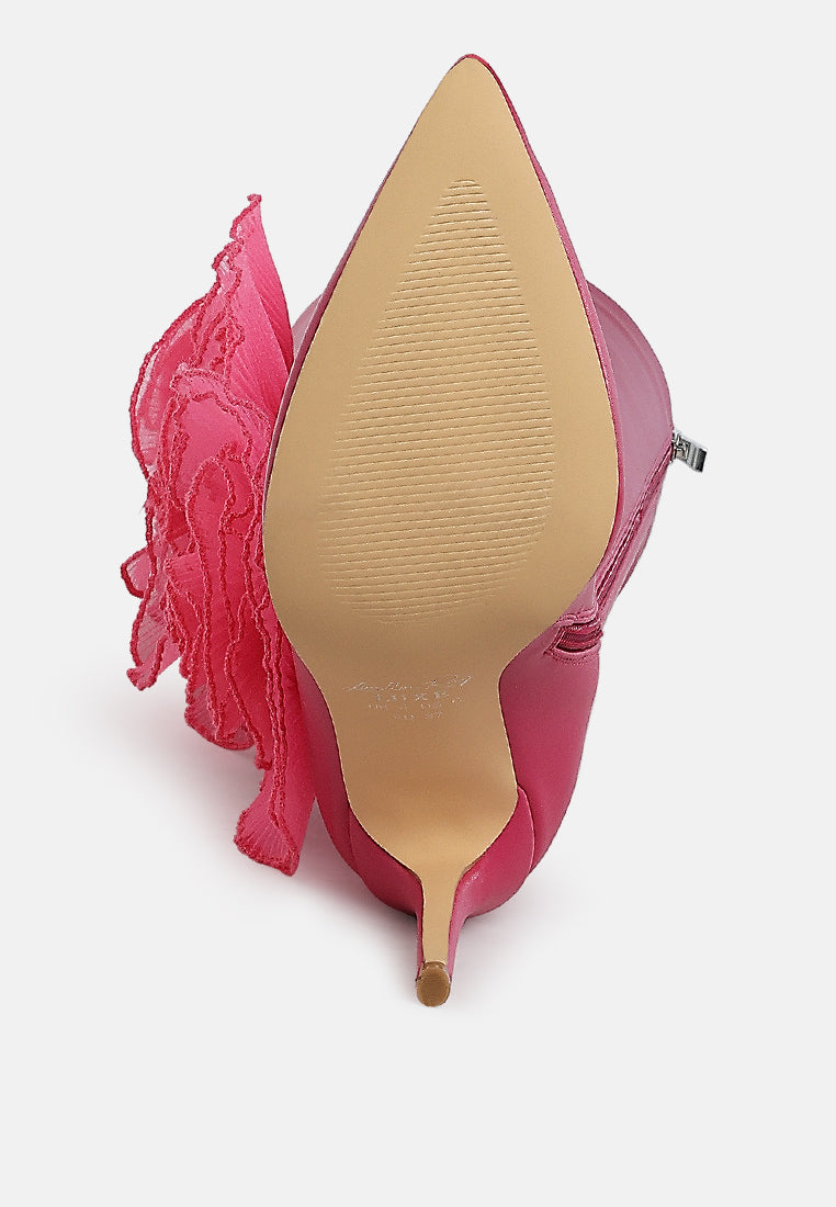 Chinkara Sheer Big Rose Detail Long Boots-4
