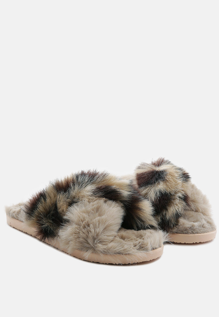 Chipmunk Faux Fur Indoor Flats-3