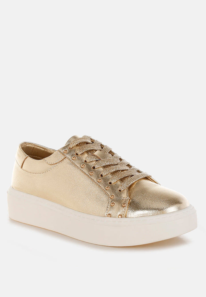 Cincinati Metallic Pleather Chunky Sneakers-1