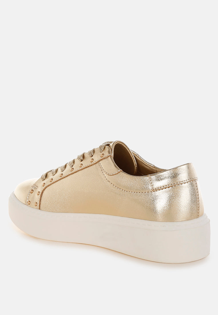 Cincinati Metallic Pleather Chunky Sneakers-2