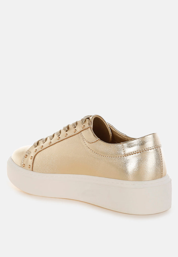Cincinati Metallic Pleather Chunky Sneakers-2