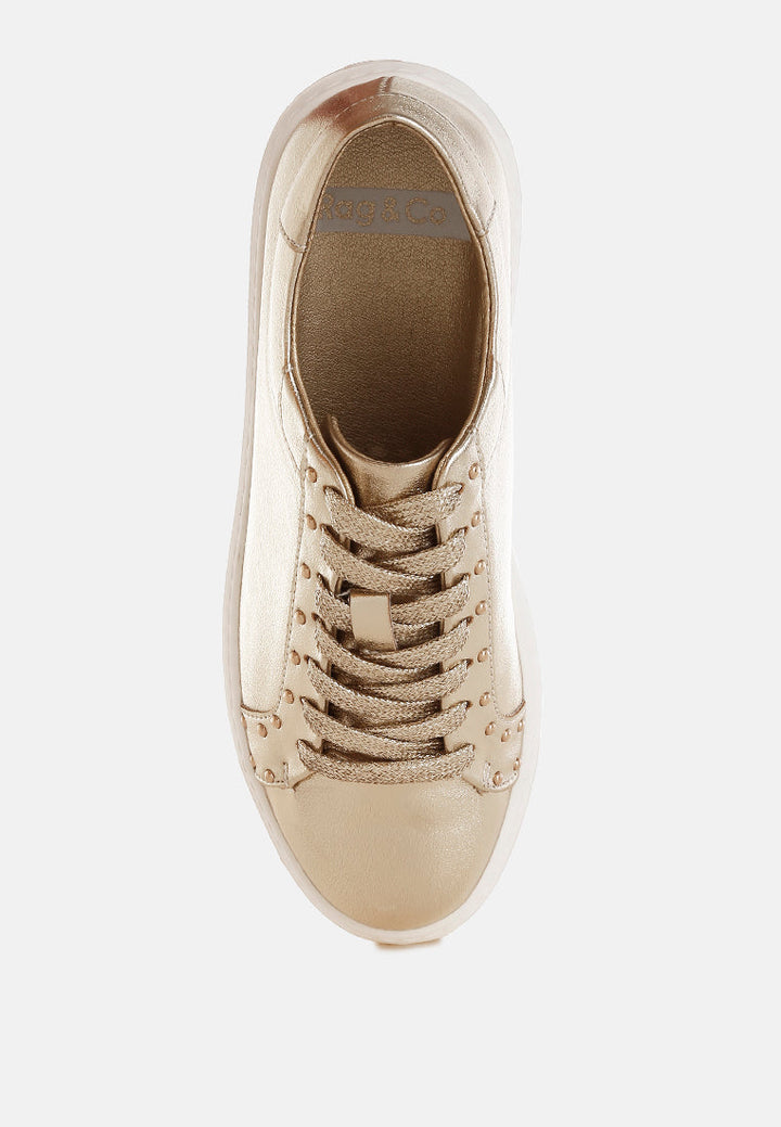 Cincinati Metallic Pleather Chunky Sneakers-3