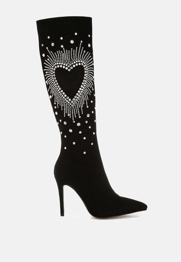 Coastra Rhinestone Embellished Stiletto Boots-5