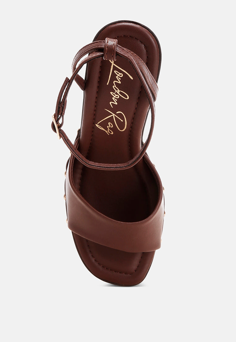 Colada Ankle Strap Studded Wedges-4