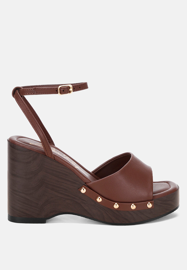 Colada Ankle Strap Studded Wedges-0