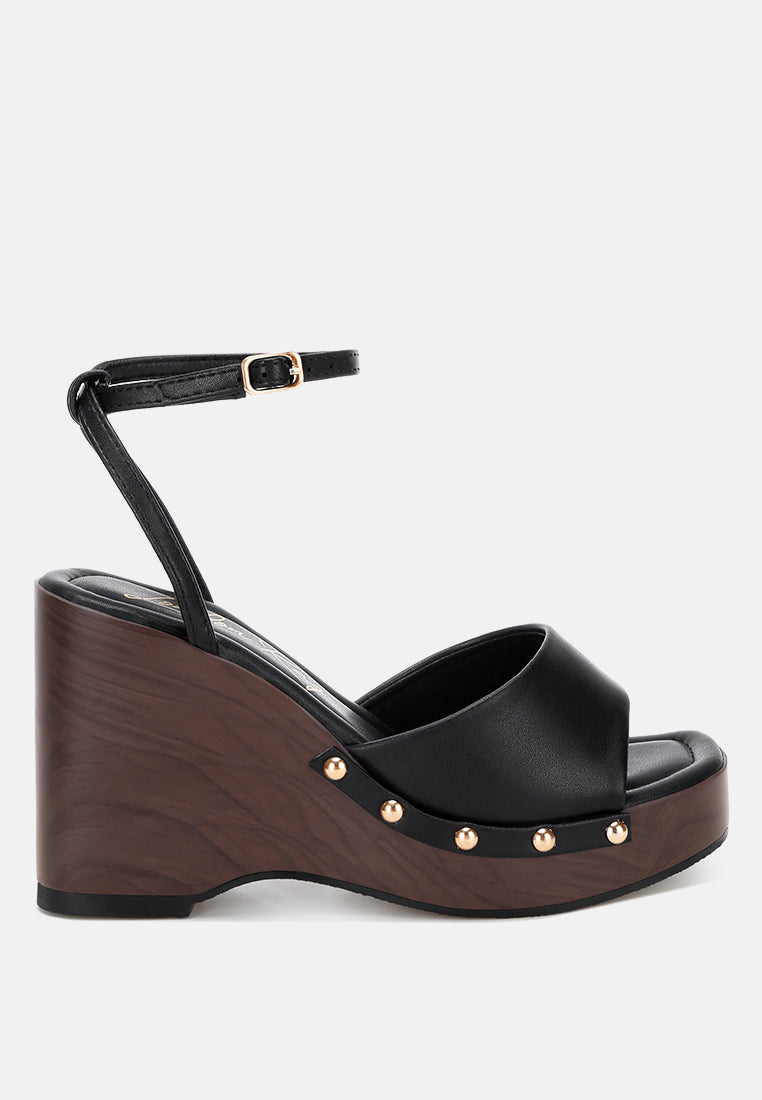 Colada Ankle Strap Studded Wedges-5