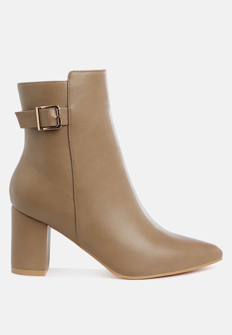 Conchos Belt Detail Block Heel Boots-6