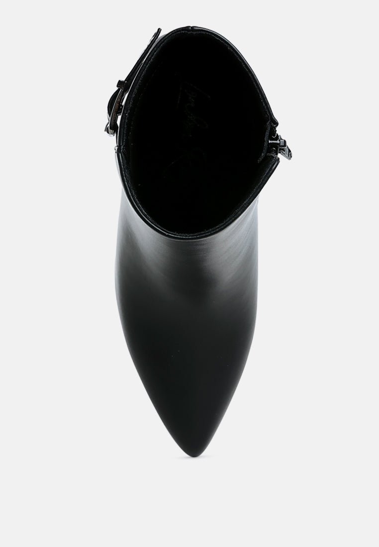 Conchos Belt Detail Block Heel Boots-3