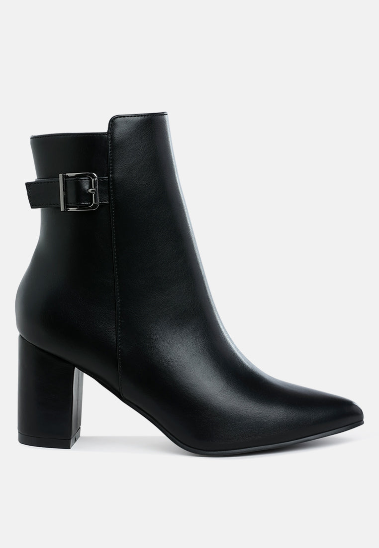 Conchos Belt Detail Block Heel Boots-0