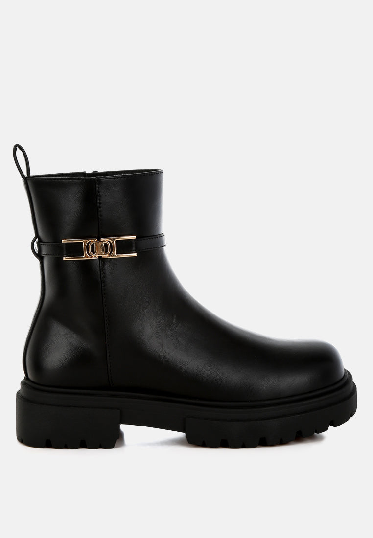 Corsac Buckle Belt Ankle Boots-5